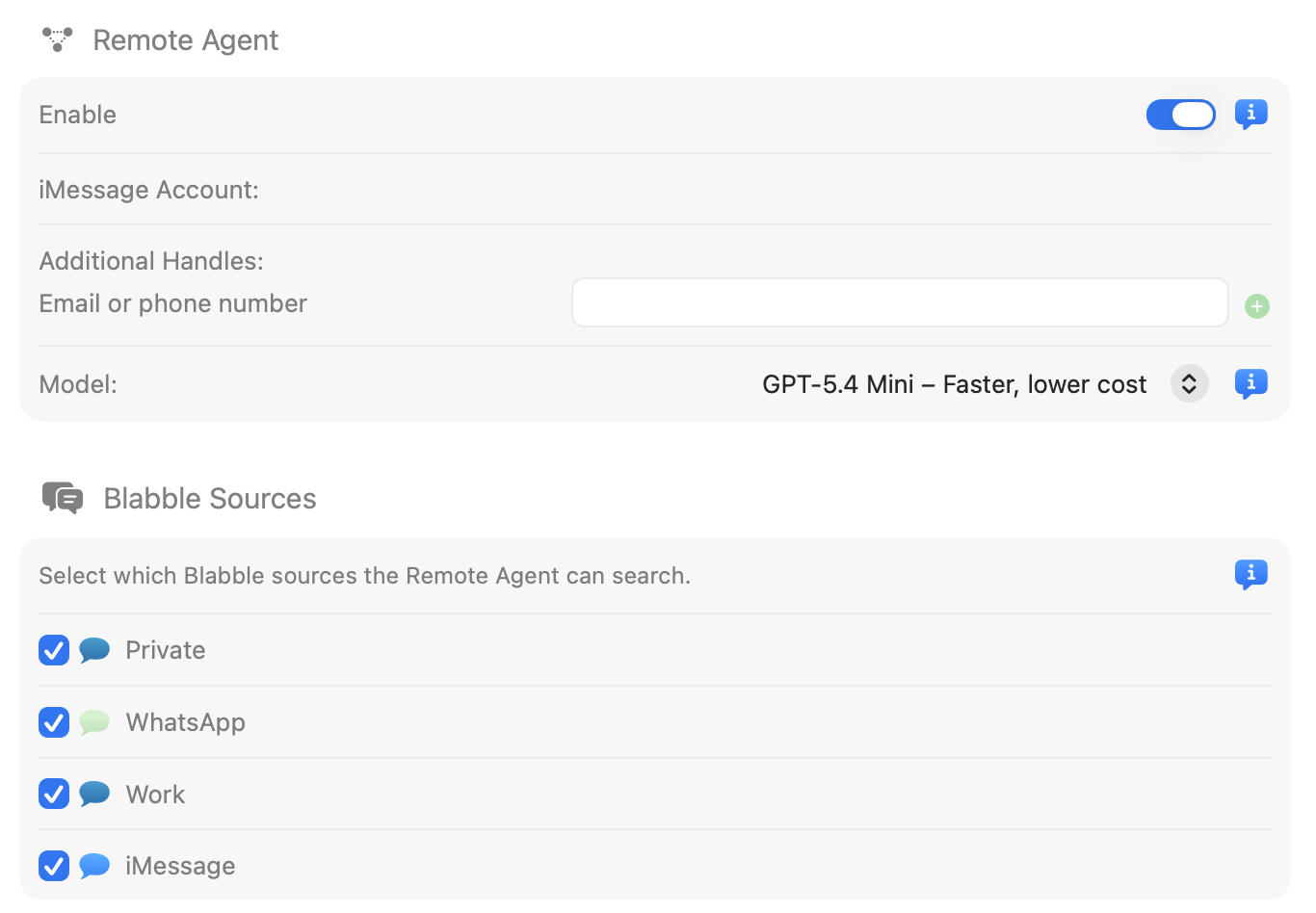 The Agent tab in Preferences showing Remote Agent settings