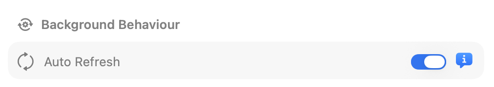 Auto Refresh toggle in individual source settings