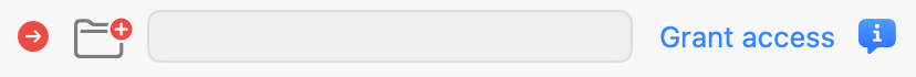 Grant access button for a source location